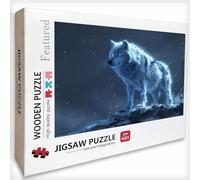 Animal Puzzle 5000 Pièces Adultes, Loup Puzzle Bois 156x105cm, Adultes Jeu éducatif Défi énigme avec Une Boîte d'emballage Exquise, Jeu Relaxant Détente Collection, pour Decoration Chambre, 5-1944