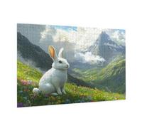Animal Puzzle 5000 Pièces Adultes Puzzle Lapin Motif Design avec Emballage Cadeau pour Cadeau Femme, Activité Familiale Stimulante Débutants pour Decoration Chambre Murale Maison 105 x 156 cm -205Y