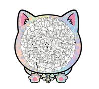 Animal Puzzles for Adults, 135-Piece Cat Framed Board Toy, Wooden Children's Puzzle for Boys, Girls, Youth, Elderly, Home Decor, Learning Activity