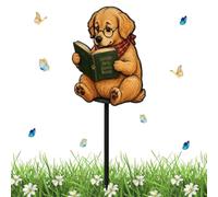 Animal Reading Garden Stake Fairy - Iron Animal Reading Decoration Flower | Flower Pot Decorations for Yard, Lawn, Home, Backyard, Farmhouse, | Pathway, Party, Holiday, Courtyard, Terrace Animal Garden