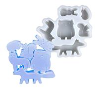 Animal Resin Molds - 14.3x13.3x2.1cm Silicone Flexible Casting Form, Easy Demolding Craft Tool, Durable Creative Kit | Epoxy Cement Plaster Art Projects for Students Teachers Workshops Home Decoration