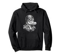 Animal Retro Biker Crocodile Moto Rider Sweat à Capuche
