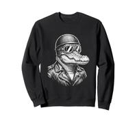 Animal Retro Biker Crocodile Moto Rider Sweatshirt