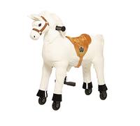 animal riding Snowy Cheval d'équitation pour Enfants à partir de 3 Ans, Hauteur de Selle 56 cm, avec Roues, Blanc, Taille S
