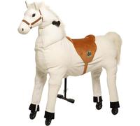 animal riding Snowy XL Cheval d'équitation pour Enfants à partir de 8 Ans, Couleur Blanche, Hauteur de Selle 80 cm, avec roulettes, ARP011L, Blanc