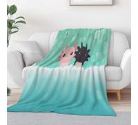 Animal Salamandre Cœur Imprimé Couverture Plaid Flanelle 180 x 200 cm, Hiver Chaude Douce Moelleuse Illustrations De Dessins Animés Couverture de Lit Couvre-lit Jeté de Canapé pour Voyager Lit