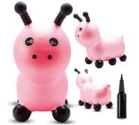 Animal sauteur gonflable - Jouet à sauter - Chenille rose - de 12 mois - caoutchouc de haute qualité - pompe incluse