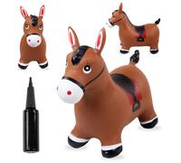 Animal sauteur gonflable - Jouet à sauter - Cheval brun - de 12 mois - caoutchouc de haute qualité - pompe incluse