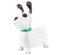 sun baby Animal Sauteur Gonflable, Jouet Enfant 1 an pour l'intérieur et l'extérieur, Design Ergonomique, Pompe Manuelle Incluse (Chien Blanc)