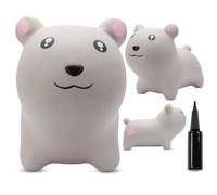 Animal Sauteur Gonflable, Jouet Enfant 1 an pour l'intérieur et l'extérieur, Design Ergonomique, Pompe Manuelle Incluse (Hamster Gris)