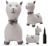 Animal sauteur gonflable - Jouet à sauter - Lama grise - de 12 mois - caoutchouc de haute qualité - pompe incluse