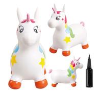 Animal sauteur gonflable - Jouet à sauter - Licorne blanche - de 12 mois - caoutchouc de haute qualité - pompe incluse