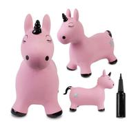 Animal sauteur gonflable - Jouet à sauter - Licorne rose et noire - de 12 mois - caoutchouc de haute qualité - pompe incluse