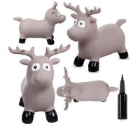 Animal sauteur gonflable - Jouet à sauter - Renne marron - de 12 mois - caoutchouc de haute qualité - pompe incluse
