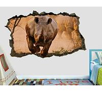 Animal Sauvage Rhinocéros Stickers Muraux Personnalisés Stickers Muraux 3D Art