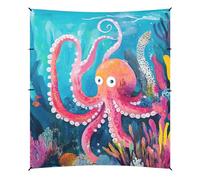 Animal Sea Coral Reef Ocean Beach Cabana UPF50+ Pare-soleil léger portable avec pelle à sable, sacs de sable, poteaux de stabilité pour voyage en famille