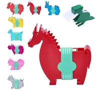 Animal Shaped Desk Memo Holder | Cute Sticky Note Dispenser and Pen Organizer | Dinosaur, Giraffe, Donkey Style for Office & Home | Fun Practical Desktop Accessories, ABS Material (Set 13)