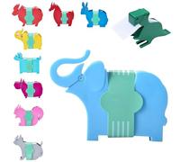 Animal Shaped Desk Memo Holder | Cute Sticky Note Dispenser and Pen Organizer | Dinosaur, Giraffe, Donkey Style for Office & Home | Fun Practical Desktop Accessories, ABS Material (Set 12)