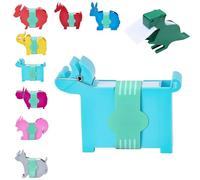 Animal Shaped Desk Memo Holder | Cute Sticky Note Dispenser and Pen Organizer | Dinosaur, Giraffe, Donkey Style for Office & Home | Fun Practical Desktop Accessories, ABS Material (Set 4)