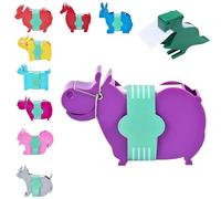 Animal Shaped Desk Memo Holder | Cute Sticky Note Dispenser and Pen Organizer | Dinosaur, Giraffe, Donkey Style for Office & Home | Fun Practical Desktop Accessories, ABS Material (Set 8)