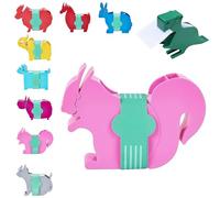 Animal Shaped Desk Memo Holder | Cute Sticky Note Dispenser and Pen Organizer | Dinosaur, Giraffe, Donkey Style for Office & Home | Fun Practical Desktop Accessories, ABS Material (Set 7)