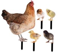 Animal Silhouette Yard Chicken Garden Statue Chicken Garden Art Chicken Yard Outdoor Decoration Natural Rust for Courtyards,Paths,Lawn