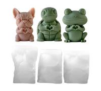 Animal Silicone Candle Mold 3D - Cute Sitting Dog Frog Turtle Candle Making Mold - Easy Release Heat Resistant Silicone Mould | DIY Crafts Home Decor Easter Birthday Party Indoor Use