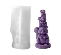 Animal Silicone Molds, 3D Cute Stackable Set, 10x8cm Reusable Candle Mold for Crafts, Flexible Food Grade Silicone, Creative DIY Kit with Easy Release, Home Office Use for Holiday Birthday Parties