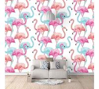 Animal Simple Rose Bleu Flamant Rose Papier Peint 3d Moderne Soie Texturée Haut De Gamme IdéAl Pour Le Salon Et La Chambre à Coucher-200cm×140cm