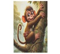 Animal Singe Puzzle De 1000 Pièces Puzzle en Bois pour Enfants Adultes, Puzzle en Matériau Recyclé De Qualité Supérieure （78×53cm）
