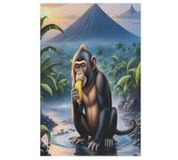 Animal Singe Puzzle en Bois 1000 Pièces pour Adultes Et Enfants, Puzzles Impossible, Jeu De Patience Coloré, À Partir De 12 Ans 78×53cm