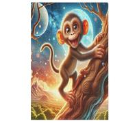 Animal Singe Puzzle Enfants 1000pcs, Puzzles en Bois- Kit Bricolage Relax Jeux pour Adolescents Et Adultes Cadeaux （78×53cm）