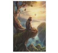 Animal Singe Puzzles Adulte - Puzzle en Bois 1000 Pièces - Challenge - Adultes Et Enfants Dès 12 Ans （78×53cm）