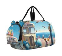 Animal Sniffs Sac de sport pour fille Motif rose, Voiture glacée d'été pour chien, Classique