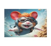 Animal Souris Puzzles De 1000 Pièces, Puzzle en Bois pour Adultes, Puzzle Impossible, Jeu D'adresse pour Toute La Famille, Puzzle Jeu De Pose pour Adulte Et Enfants (75×50cm)