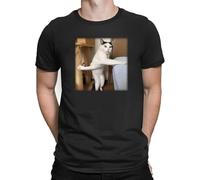 Animal T-Shirt Cat Repairman There is no Difficult Job in Chinese, Only Brave Repairman Manches Courtes(Large)