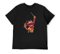 Animal T-Shirt Muppet White 80S 90S Retro Tee Drummer Funny Wild Kermit Piggy Black XL