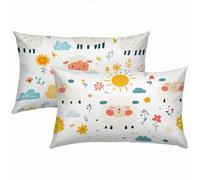 Animal Taie Oreiller 50 x 80 Housse Coussin Velours Crème Lot de 2, Taies d'oreiller Luxueuse, Housse de Coussin Exterieur Impermeable, Coussin Decoratif pour Canapé, Salon, Coucher, Jardin S1-994