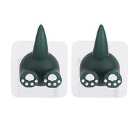 Animal Tail Hook 2 Pack Cute Animal Tail Sucker Hook Punch Free Utility Hooks for Matte Glass Ceramic Tiles Marble Metal Wall Non Toxic Durable Pond Rubber Material 8.3 x 4 x 6.4cm (Vert dinosaure)