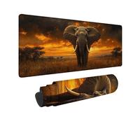 Animal Tapis de Souris XXL 150x80cm, Tapis Souris éLéPhant sous Main Bureau avec 3MM Bords Cousus, Imperméable Mouse Pad Base en Caoutchouc Antidérapant Surface pour Gamer, PC, Cadeau -hjw2601YE