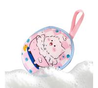 Animal Themed Bar Soap Bag, Fine Mesh Soap Saver, 13.5cm/5.31inch Integrated Lanyard, Smoothing Body Scrubber, Foaming Mesh Pouch for Travel Hotel Home Bathroom Showering
