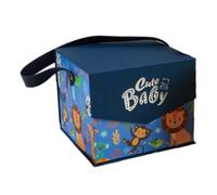 Animal Themed Treat Boxes - Blue Lion 20x20x17cm Flip Top Large Empty Candy Boxes With Strap | Birthday Shower Decoration Party Supplies For Kids Girls Boys