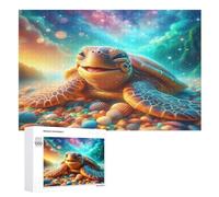 Animal Tortue Puzzles Adulte 1000 Pieces Cadeau Famille Puzzle Classique 3D EnfantsJouet en Bois Cadeau Unique （75×50cm）