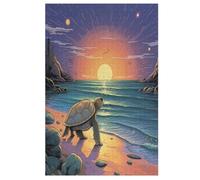 Animal Tortue Puzzles Adultes 1000 Pièces en Bois, Jouet De Puzzle De Défi De Cerveau pour des Enfants, D’Intelligence 78×53cm