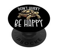 Animal Tortue Sulcata Dire Heureux Enthousiaste PopSockets PopGrip Adhésif