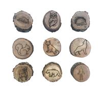 Animal Track Stamps - Wooden Handcrafted | Mini Paw Print Design | Creative Craft Art Stamp Educational Footprint Pattern Tool Fine Motor Activity For Kids Classroom Birthday Holiday Projects