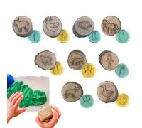 Animal Tracks - Animal Tracks Playdough Stamper - Tampon de bricolage en bois - Explorez la nature de manière créative - Jeu éducatif pour enfants - Apprentissage de la force de jeu artisanal