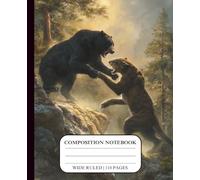 Animal vs Animal Battles Dangerous Fights Deadliest Rumble Royale Showdown for Kids Epic Matchups Creature Smackdown Wide Ruled Composition Notebook ... Cover Cool Design Black Bear Mountain Lion