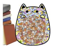 Animal Wood Puzzle, 135 Pcs Cat Game, Cute Kitten Showcase with Fun Feature, Wooden Jigsaw Challenge with Artistic Design, Brain Teaser Toys Classic Style, Educational Accessories for Girls Boys