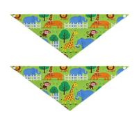 Animal Zoo Girafe, Éléphant, Singe Mignon Bandanas Chien Bouton-pression Écharpe Mouchoir Mignon Accessoires pour Animaux de Compagnie pour Chiens Chats M